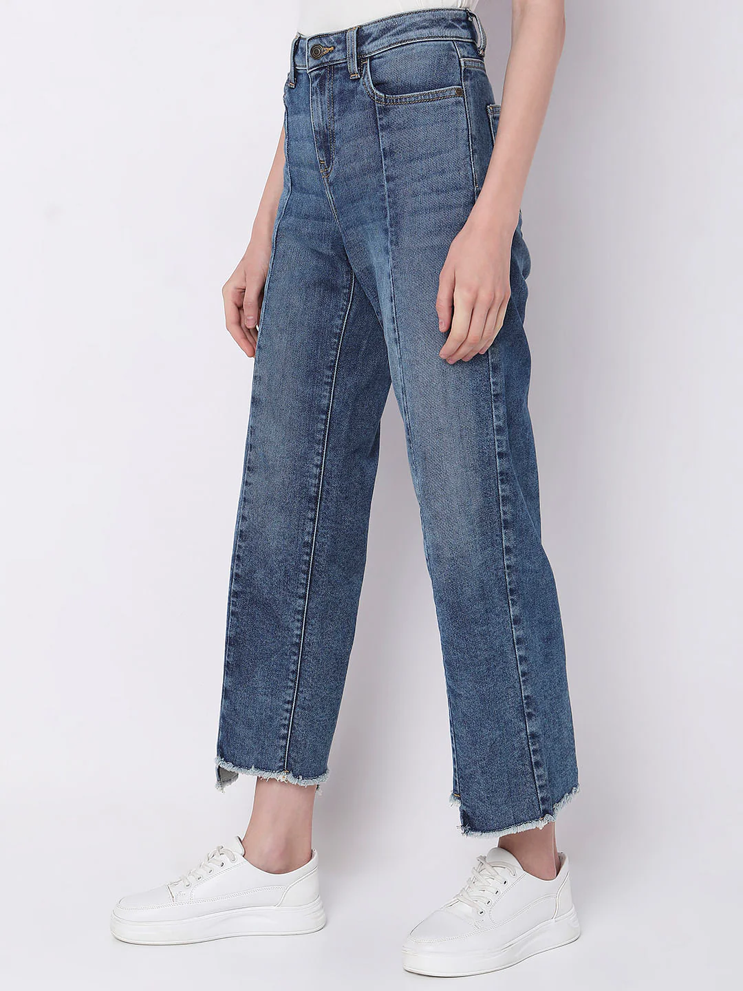 Blue High Rise Jade Straight Fit Jeans - Image 3