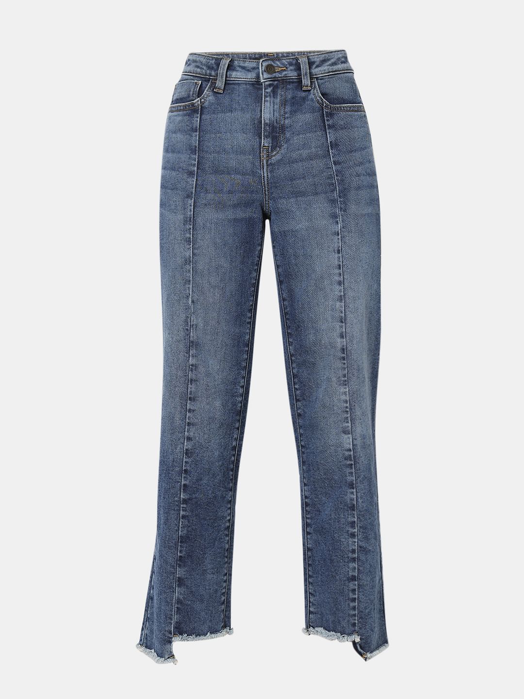 Blue High Rise Jade Straight Fit Jeans - Image 7
