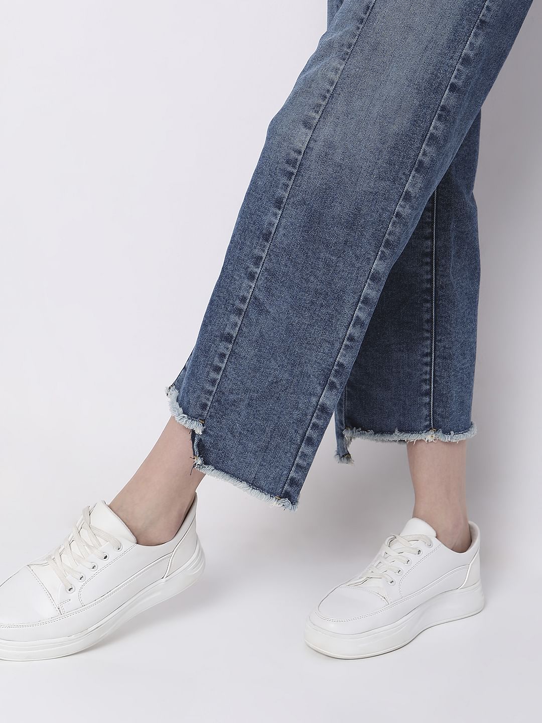 Blue High Rise Jade Straight Fit Jeans - Image 9