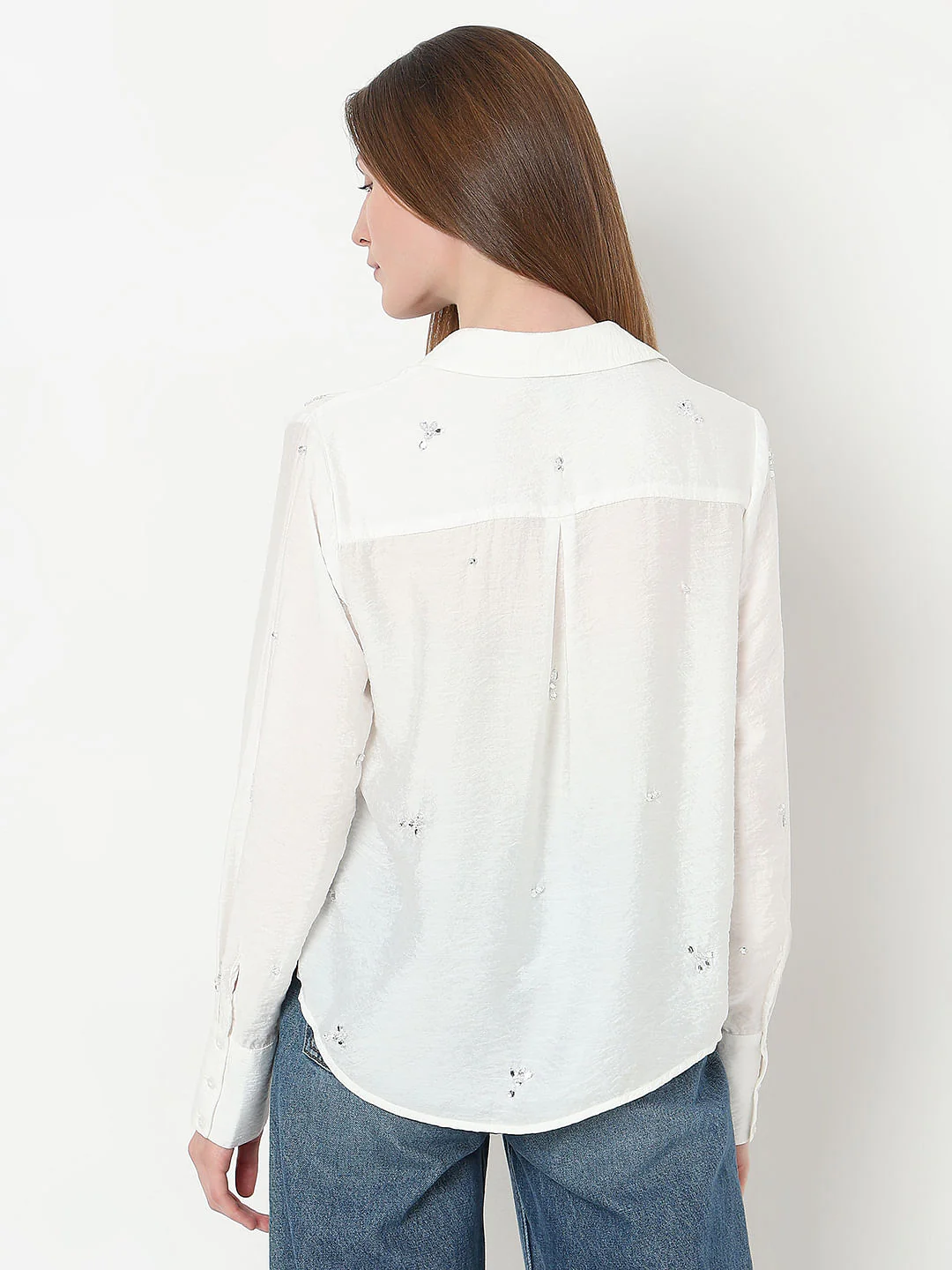 White Embellished Shirt - Image 4