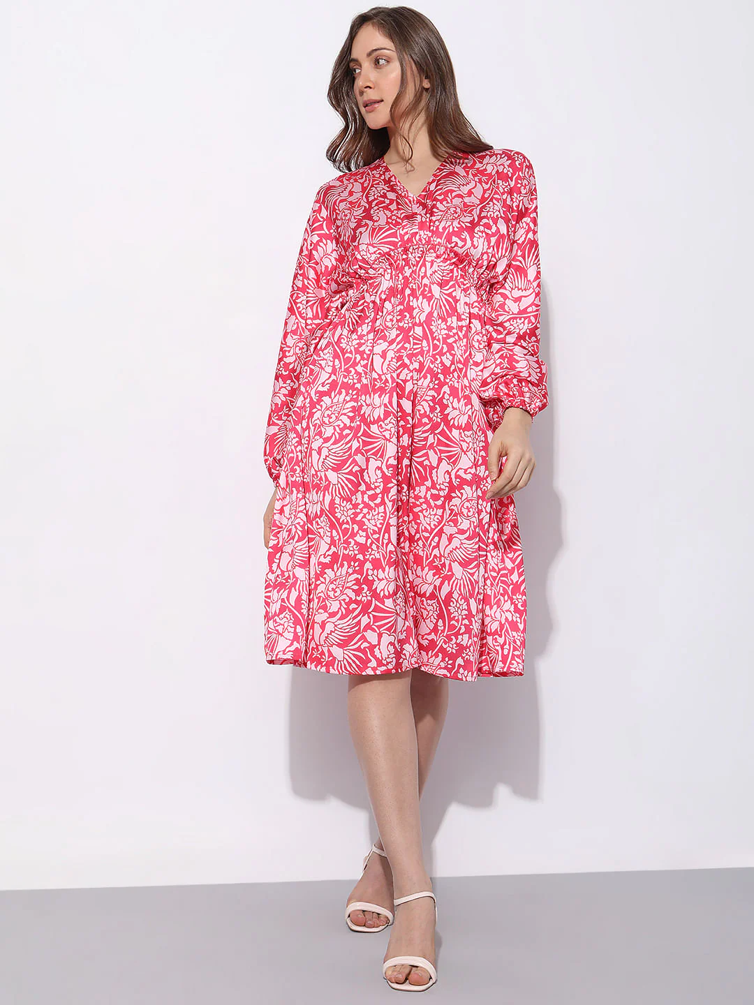 Pink Abstract Print Dress - Image 2