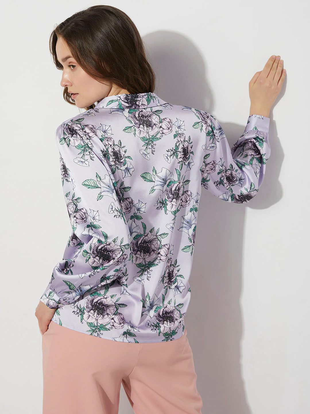 Purple Floral Print Shirt - Image 4