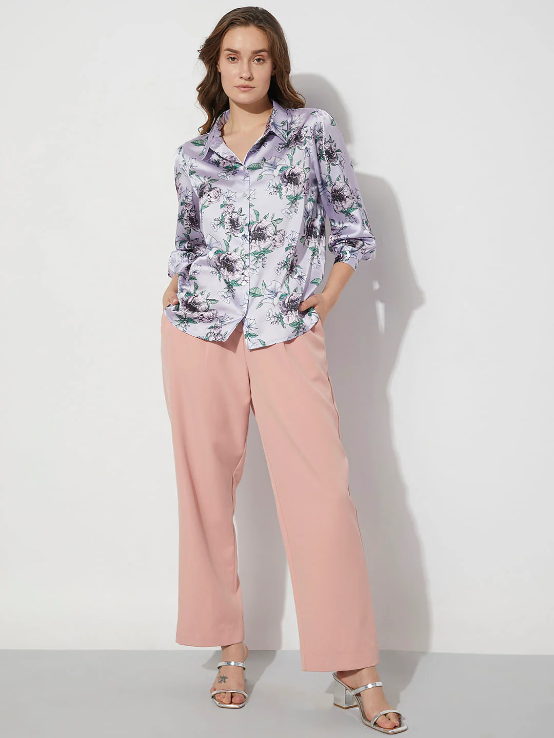Purple Floral Print Shirt - Image 5
