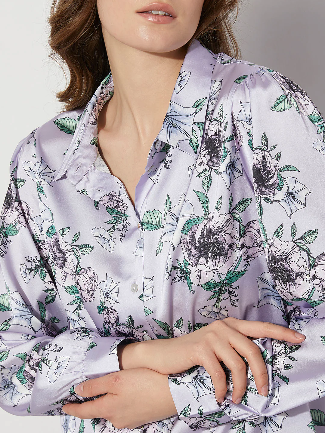 Purple Floral Print Shirt - Image 6