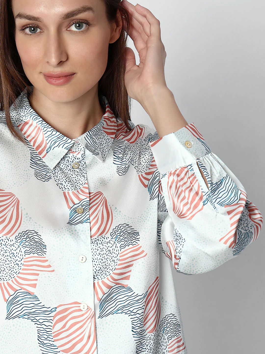 White Printed Shirt - Image 6