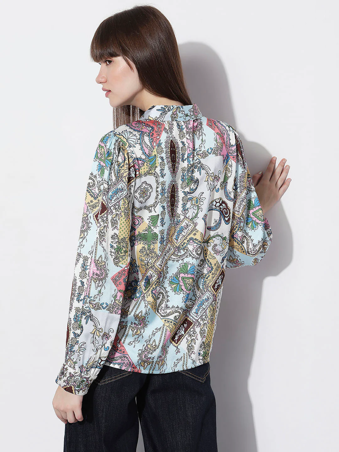 Sea Green Abstract Print Shirt - Image 4