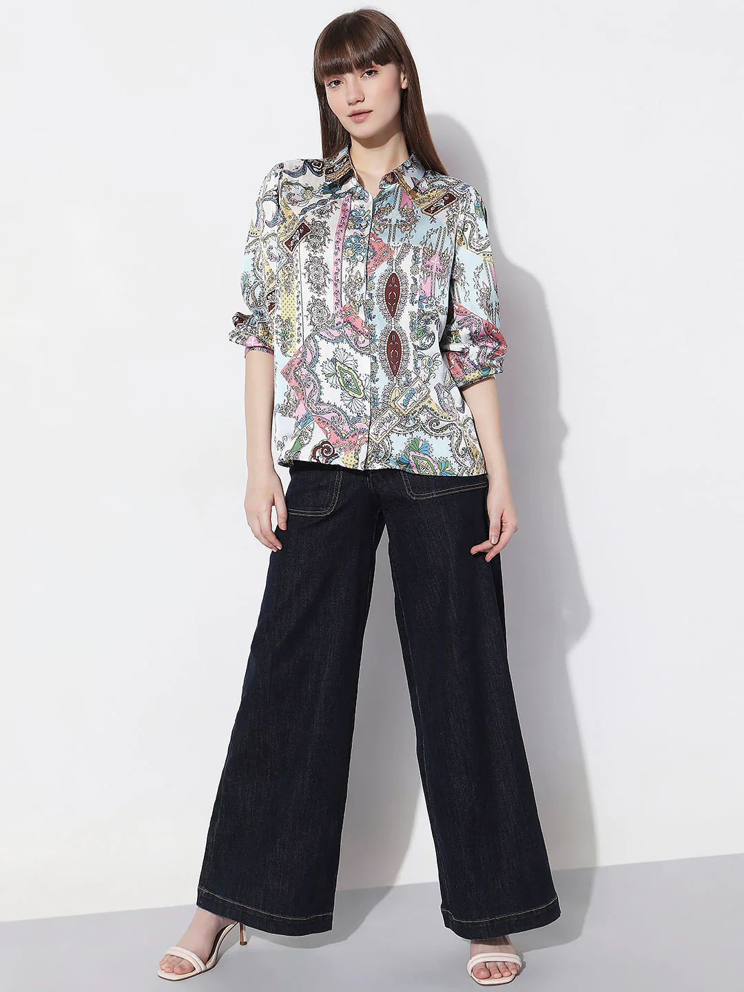 Sea Green Abstract Print Shirt - Image 5