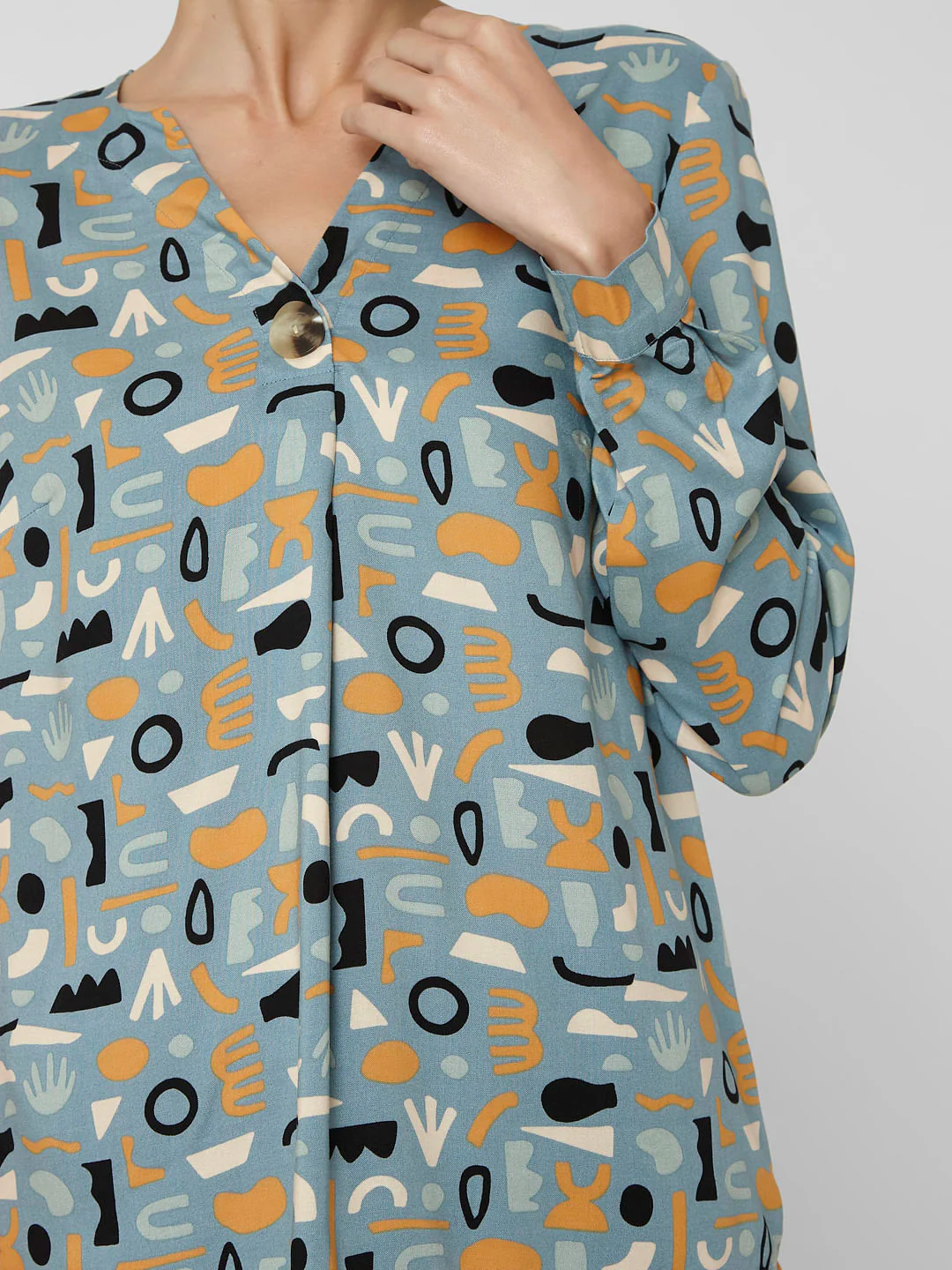 Blue Abstract Print Top - Image 6