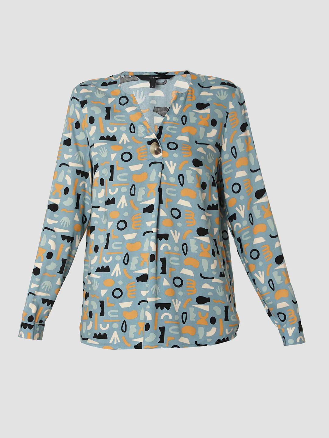 Blue Abstract Print Top - Image 7