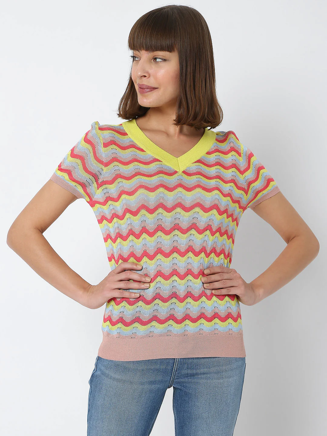 Multi-Coloured Striped Top - Image 2