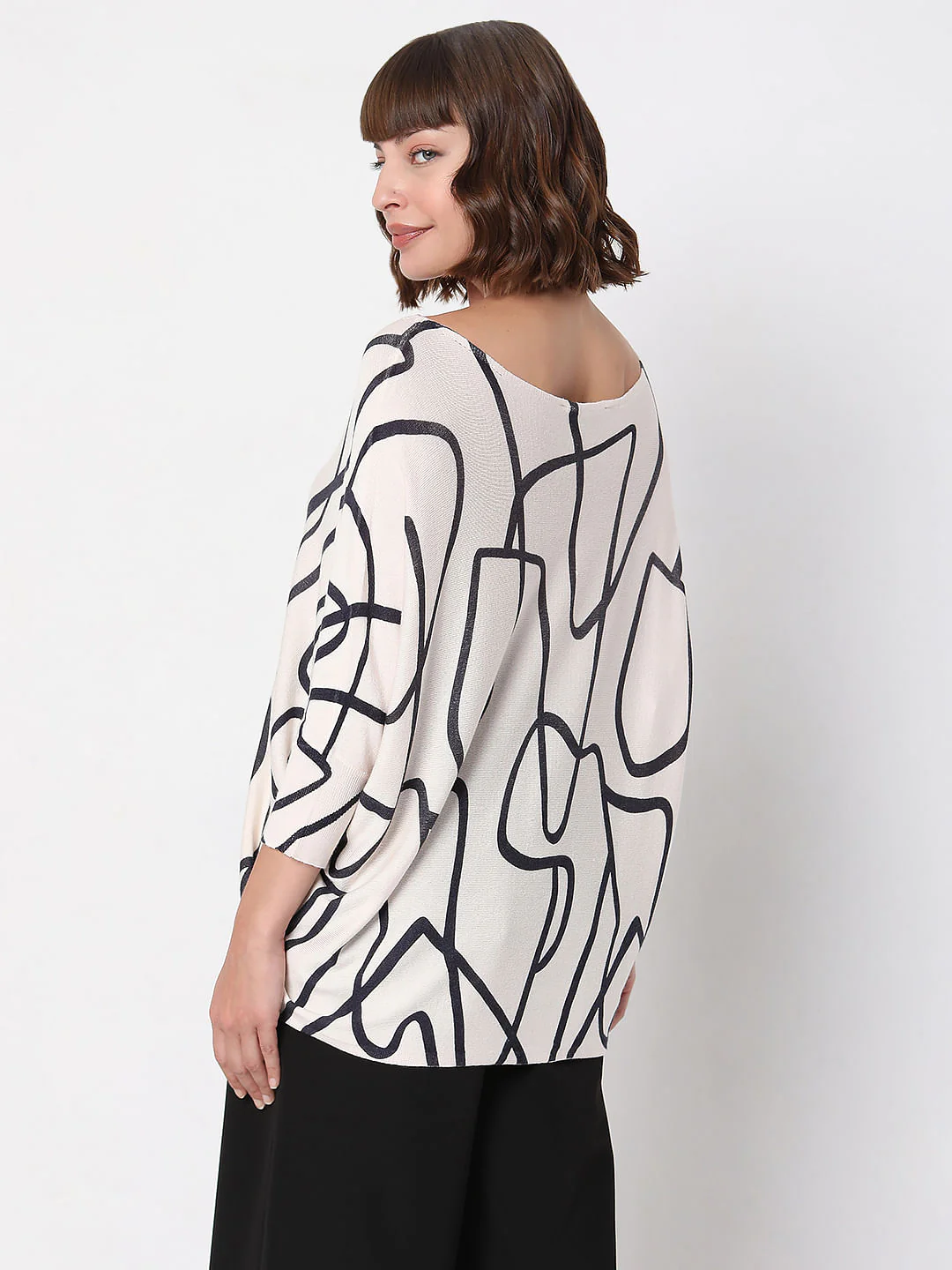 Light Pink Abstract Print Top - Image 4