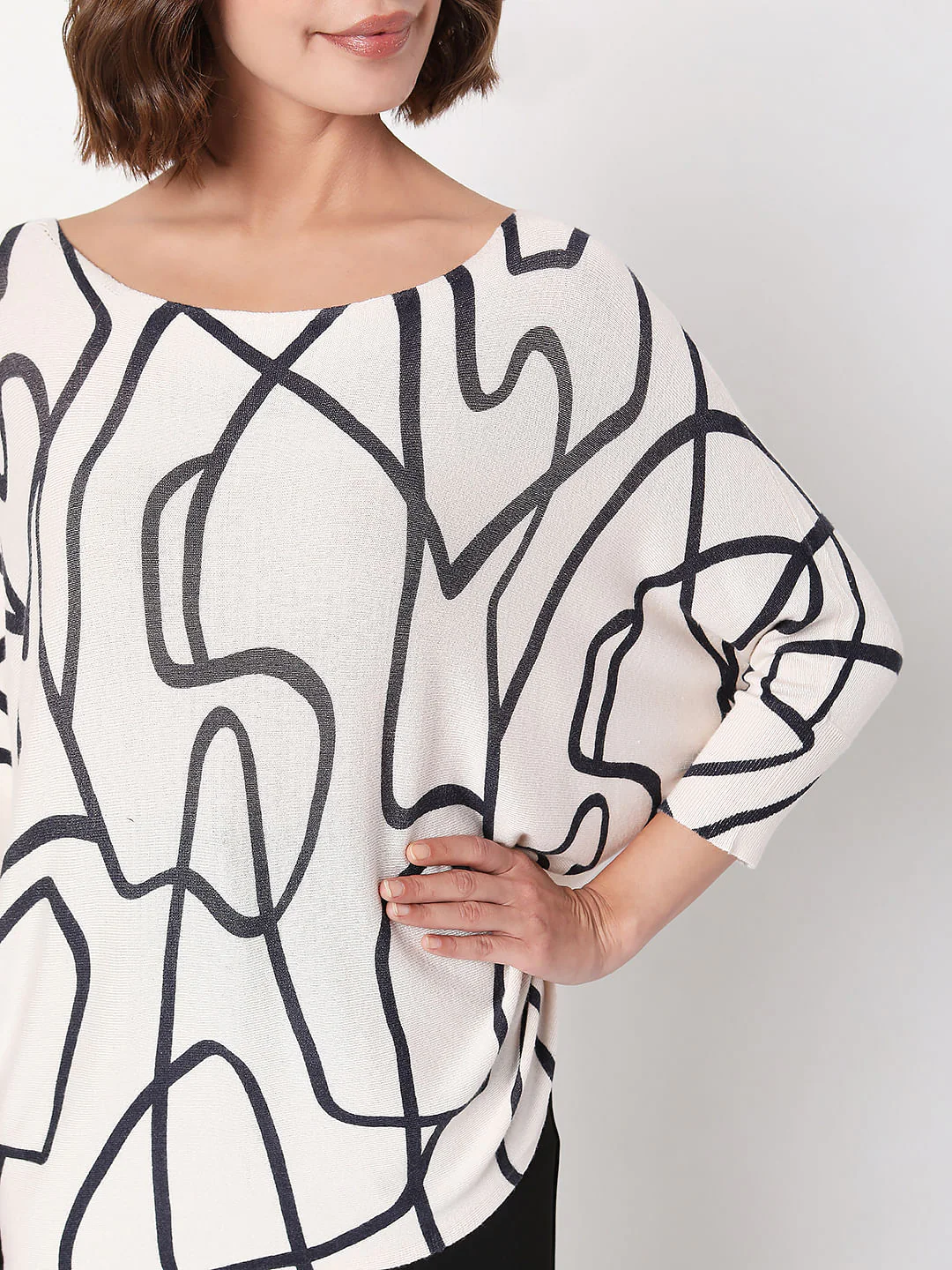 Light Pink Abstract Print Top - Image 6