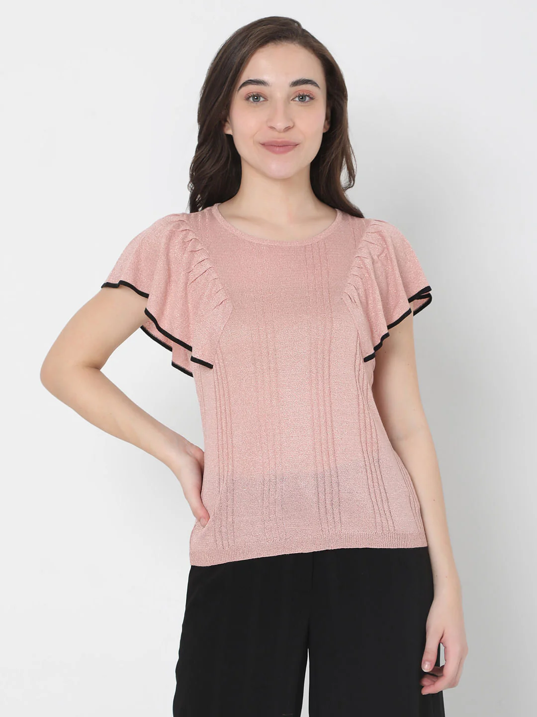 Pink Ruffle Sleeve Top - Image 2