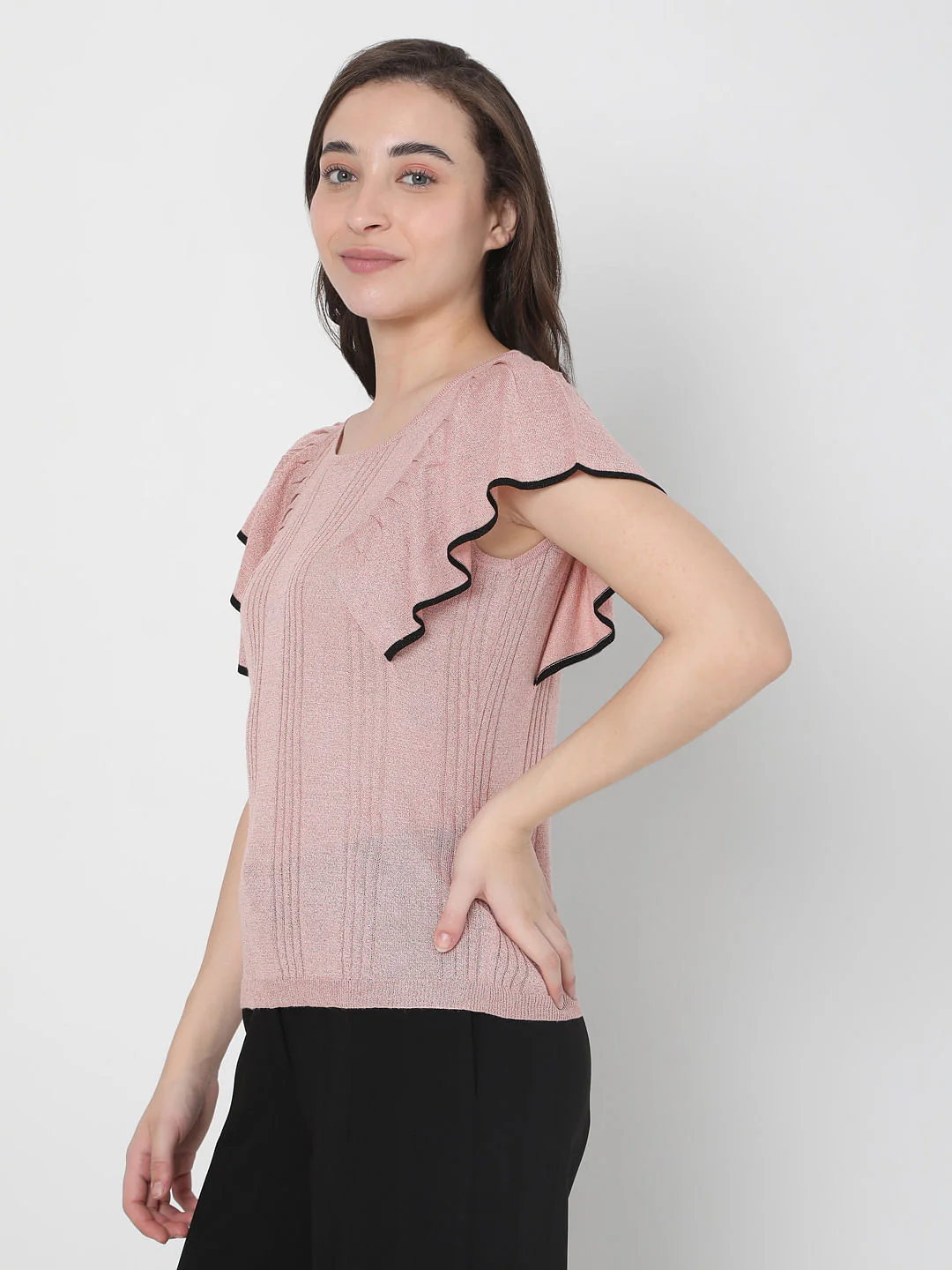 Pink Ruffle Sleeve Top - Image 3