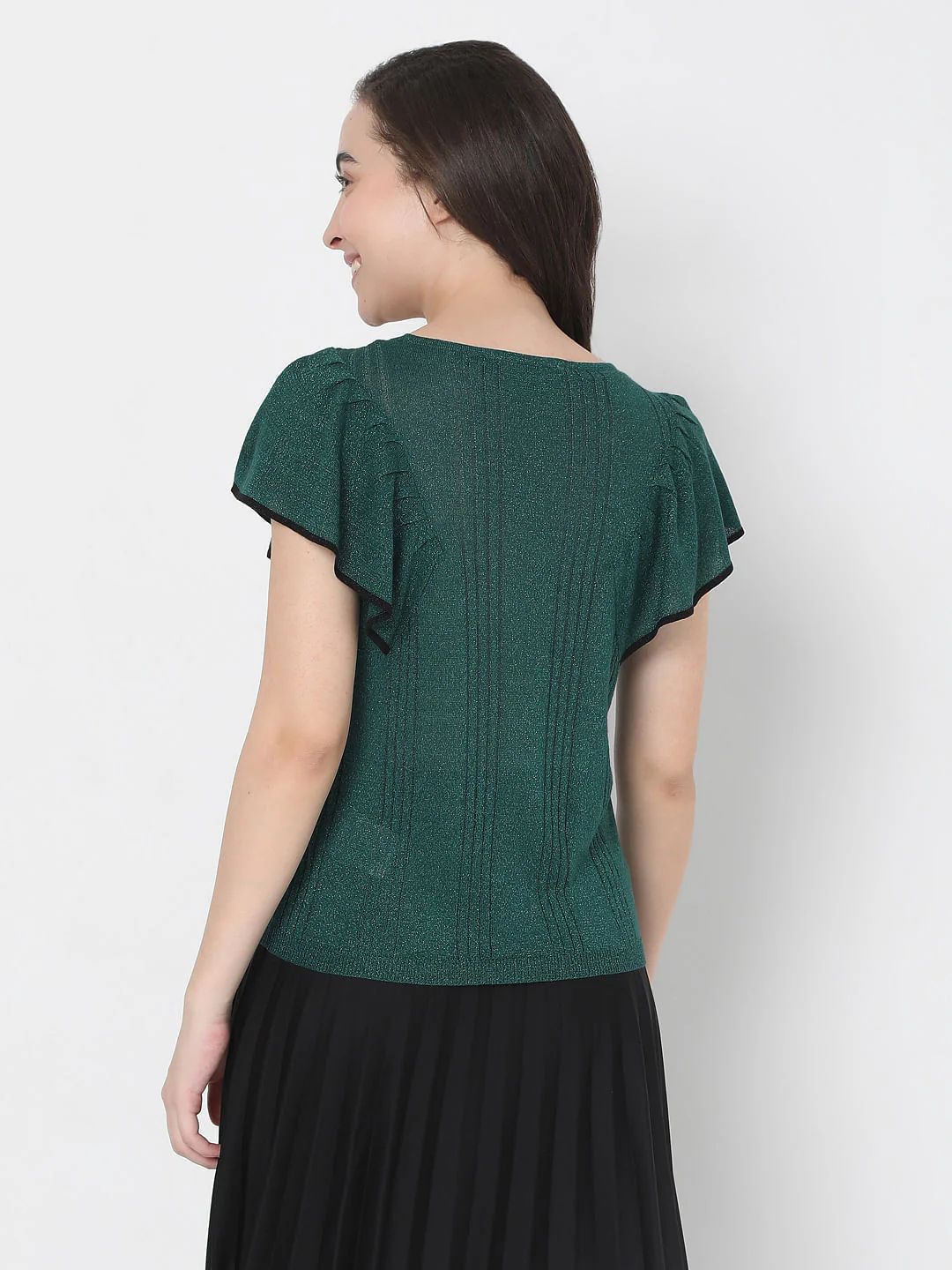 Green Ruffle Sleeve Top - Image 4