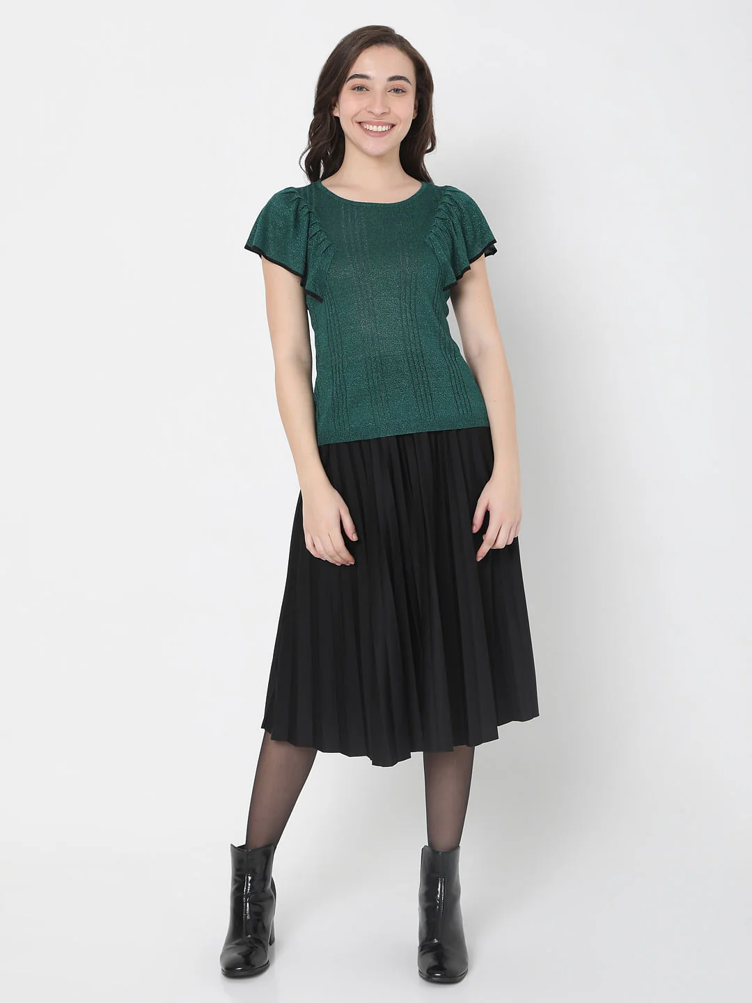 Green Ruffle Sleeve Top - Image 5