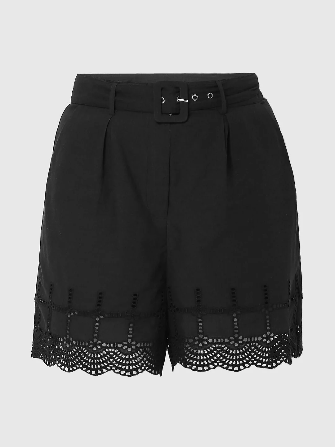 Black Schiffli Shorts - Image 7