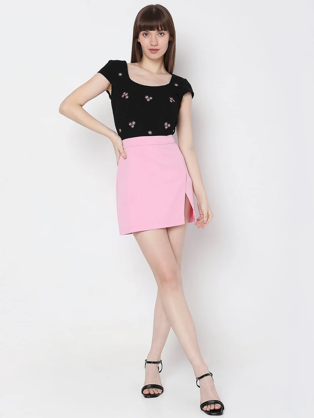 Pink High Rise Mini Skirt - Image 6