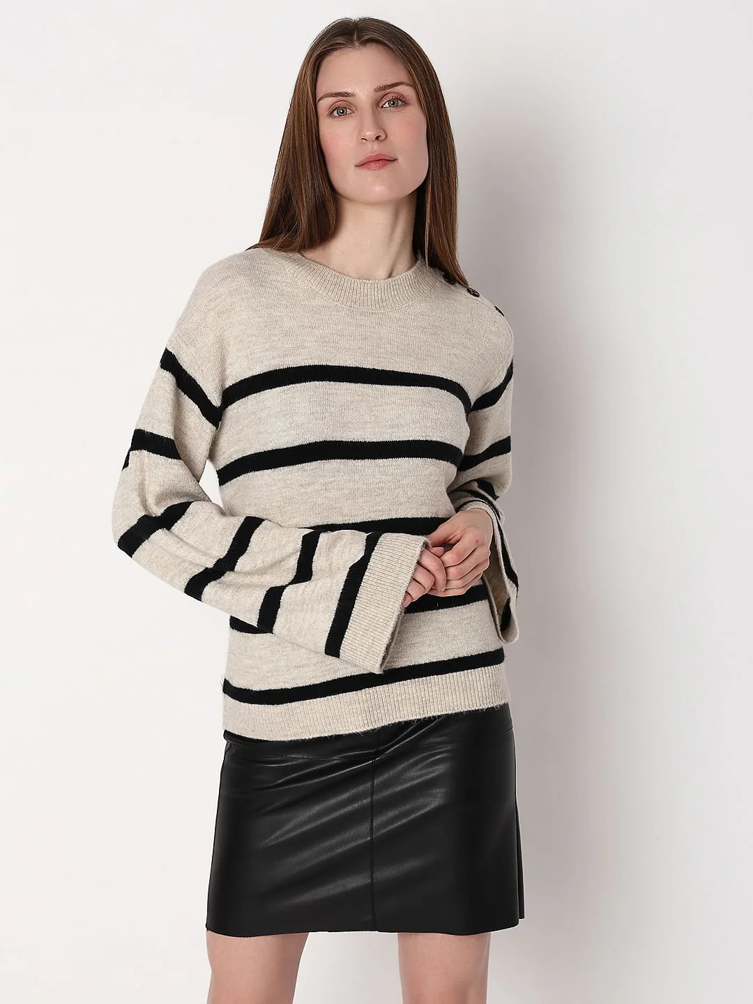 Beige Striped Pullover - Image 2