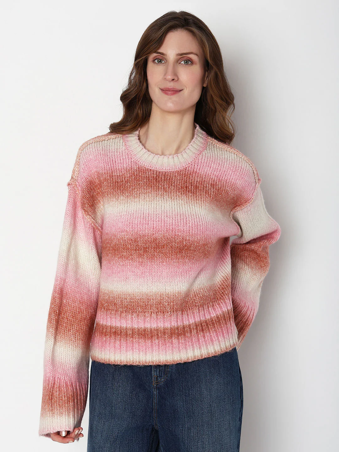 Neon Green Colourblocked Ombre Pullover - Image 2