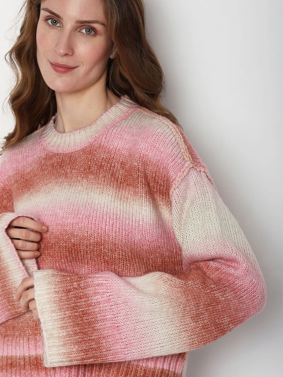Neon Green Colourblocked Ombre Pullover - Image 6