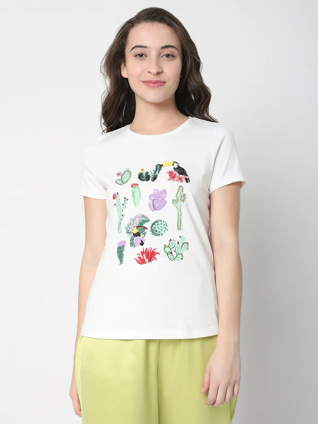 White Graphic Print T-Shirt - Image 2