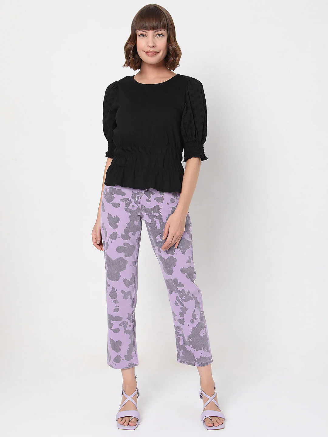 Black Puff Sleeves Top - Image 5