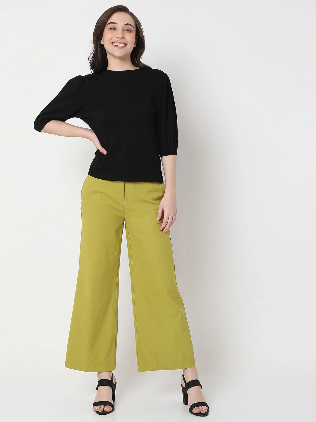 Black Puff Sleeves Top - Image 5