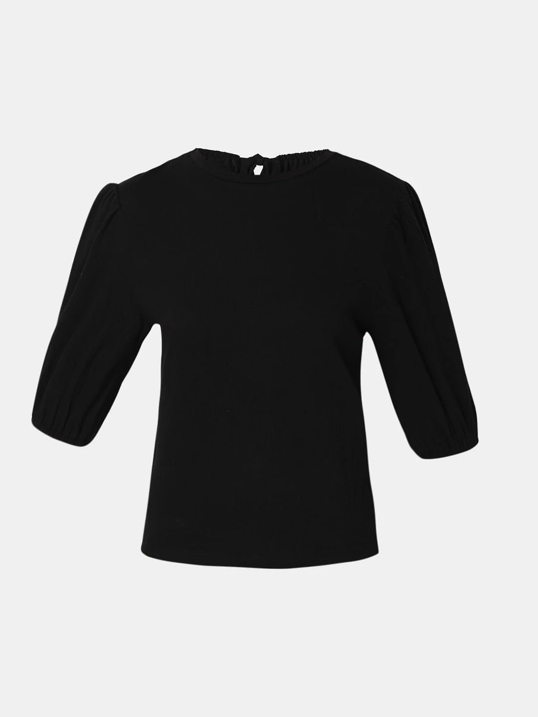 Black Puff Sleeves Top - Image 7