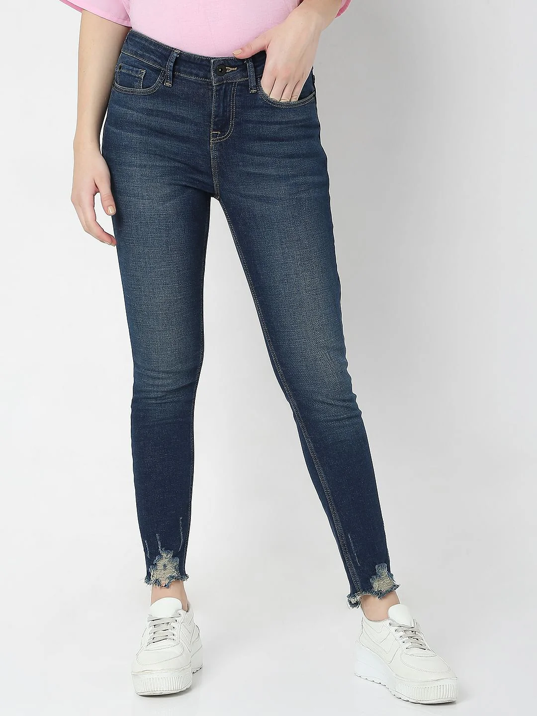 Blue Mid Rise Wendy Skinny Jeans - Image 2