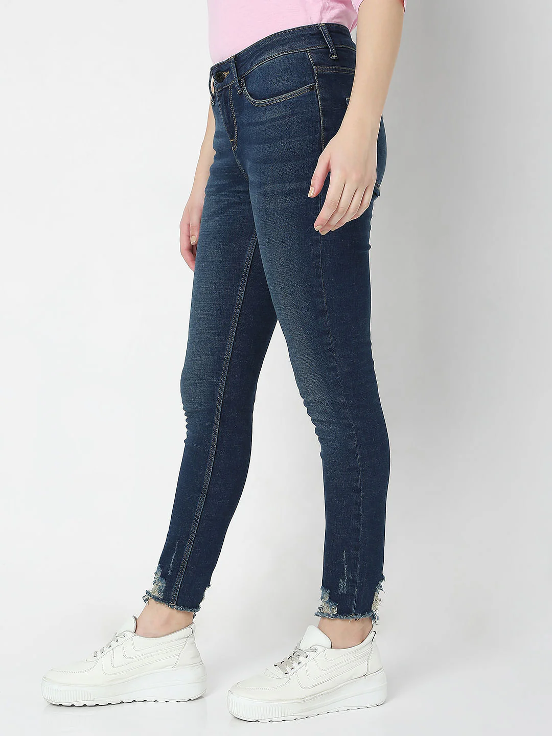 Blue Mid Rise Wendy Skinny Jeans - Image 3