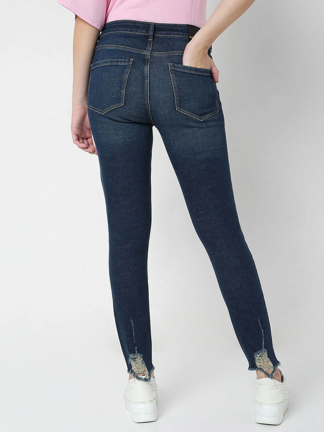 Blue Mid Rise Wendy Skinny Jeans - Image 4