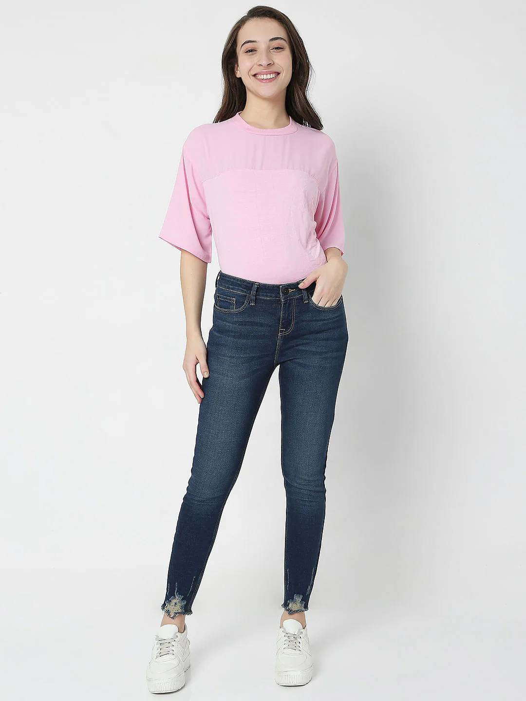 Blue Mid Rise Wendy Skinny Jeans - Image 6
