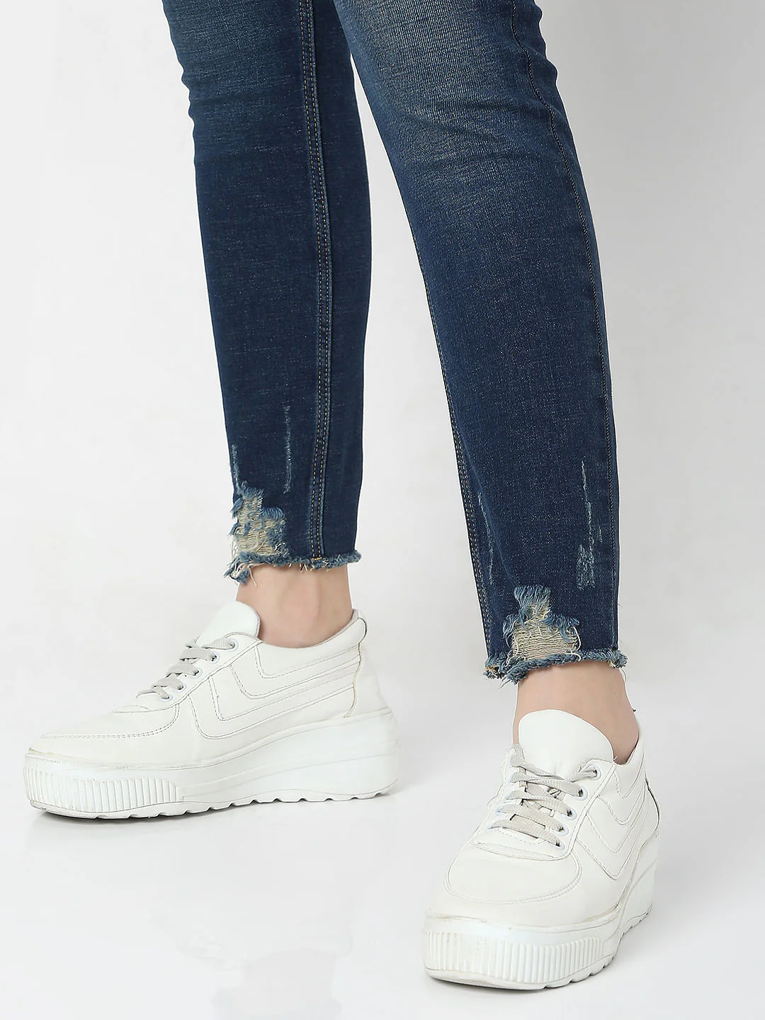 Blue Mid Rise Wendy Skinny Jeans - Image 8
