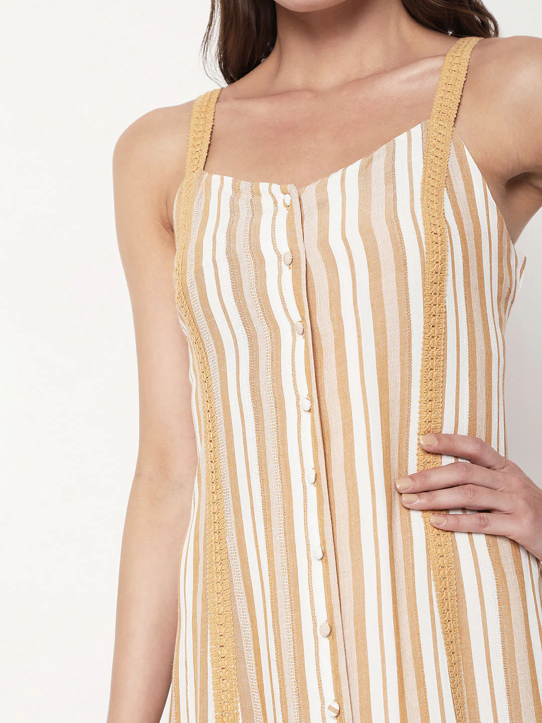 White Striped Dress - Image 5