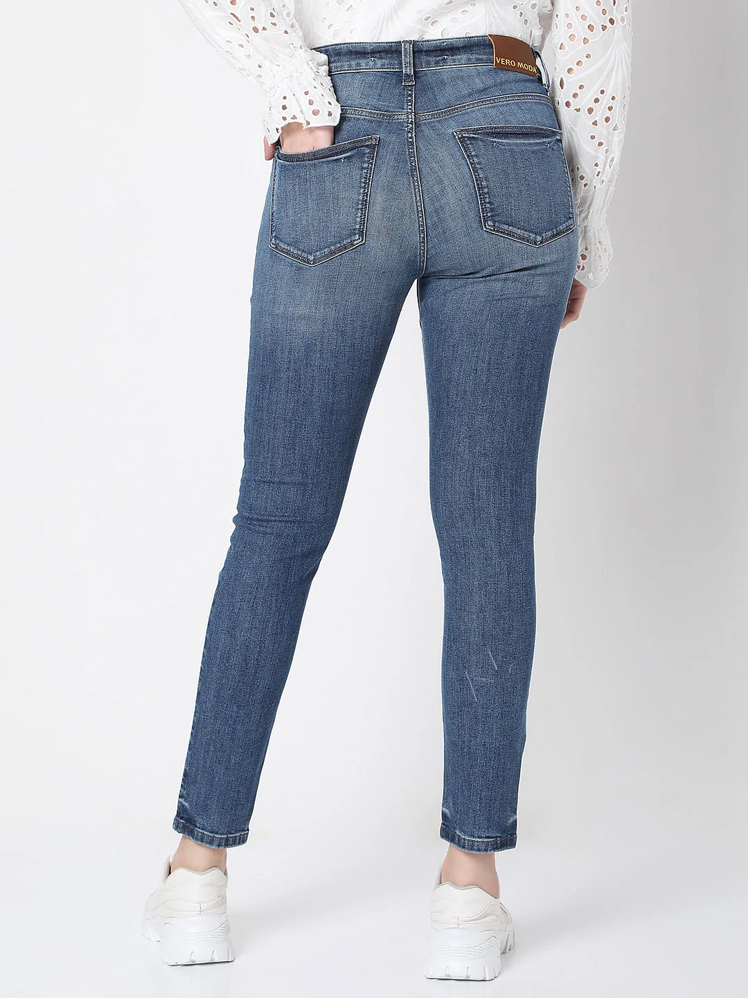 Blue Mid Rise Wendy Skinny Fit Jeans - Image 4