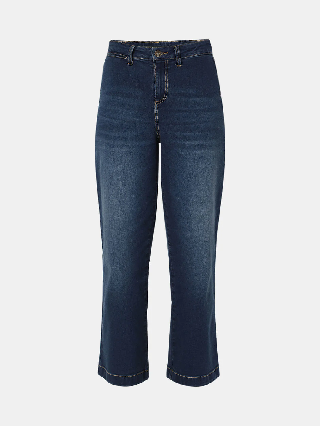 Blue Mid Rise Wide Leg Jeans - Image 7