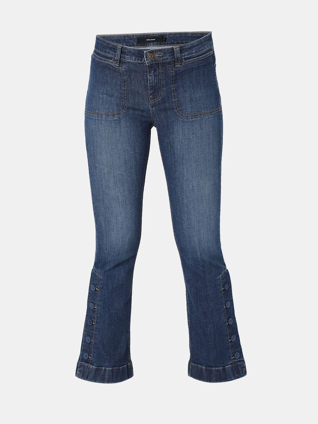 Blue Mid Rise Washed Petra Bootcut Jeans - Image 8