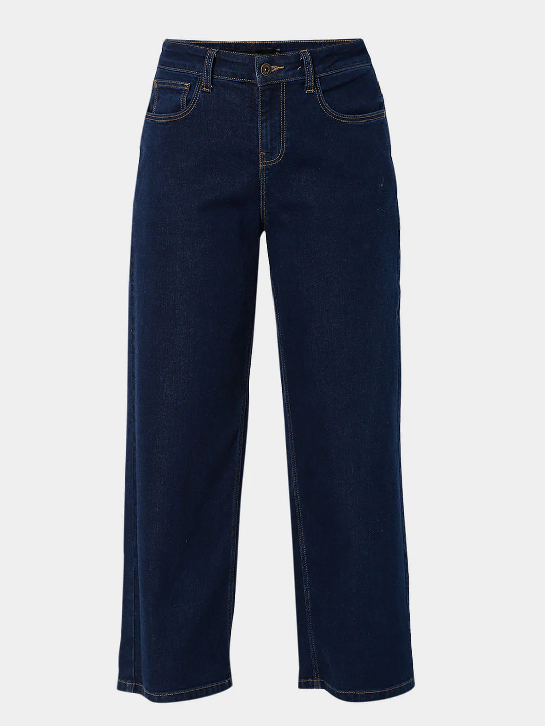 Dark Blue High Rise Wide Leg Jeans - Image 7
