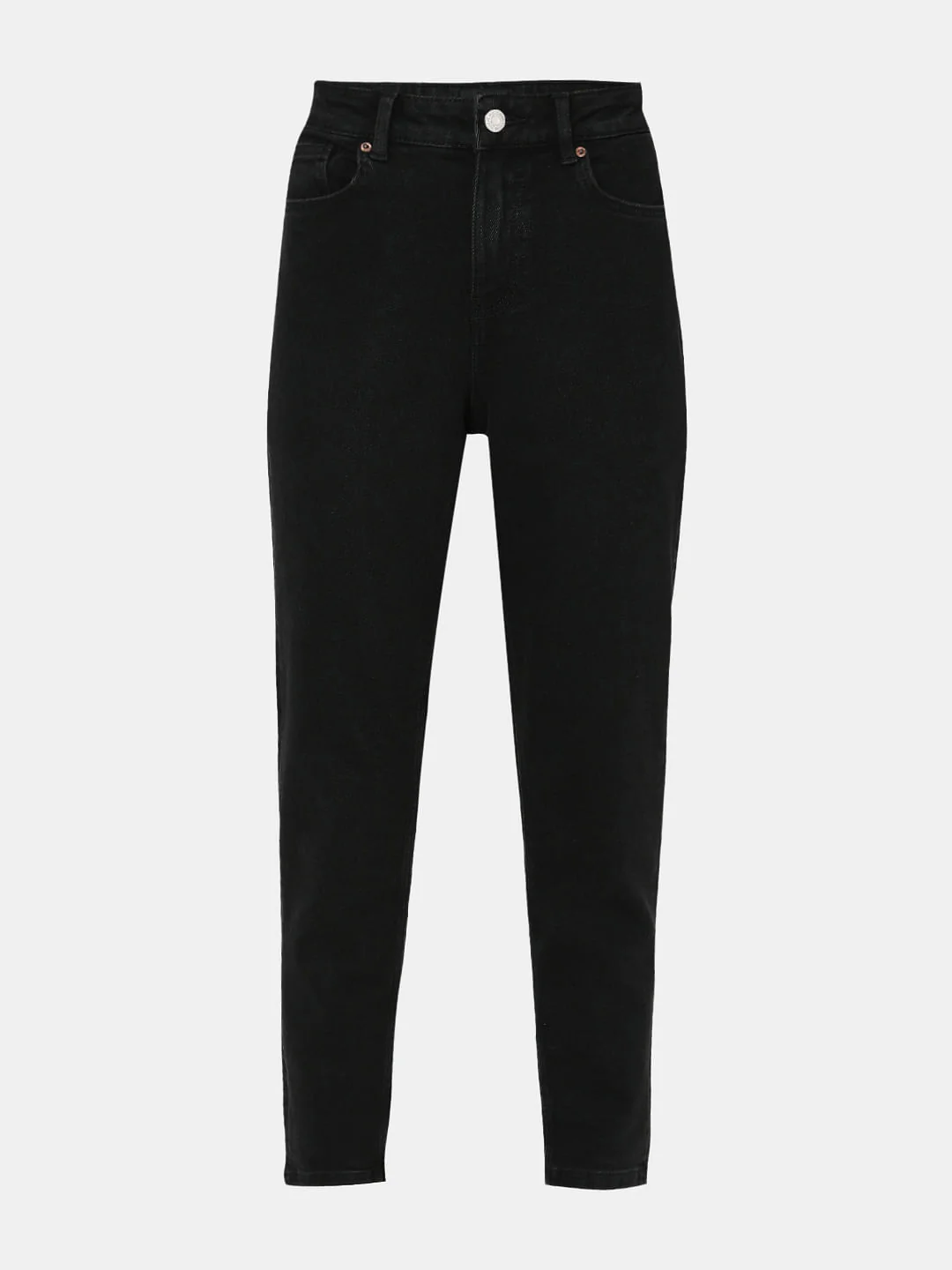 Black High Rise Tapered Jeans - Image 7