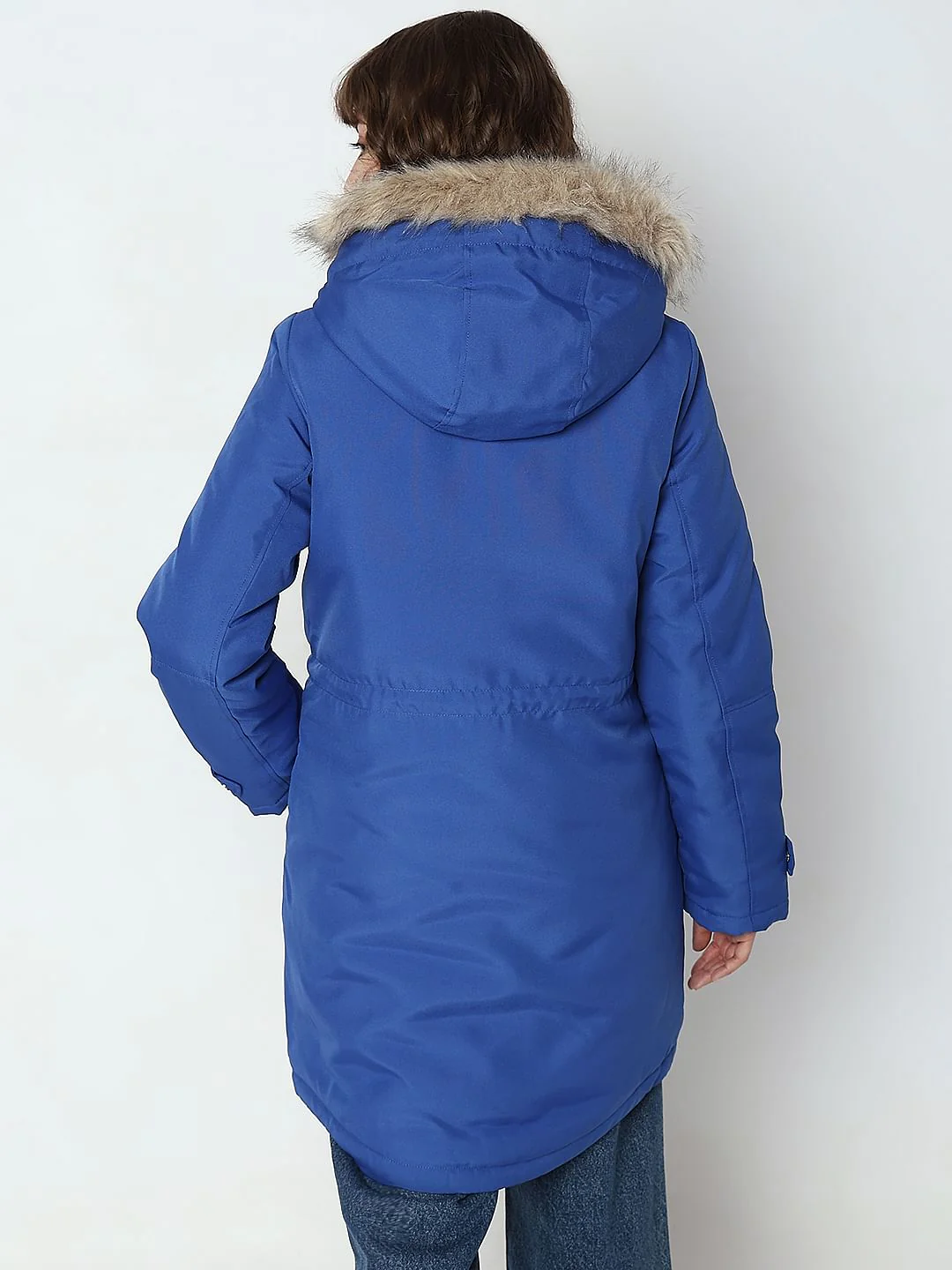 Blue Fur Hooded Parka Jacket - Image 4