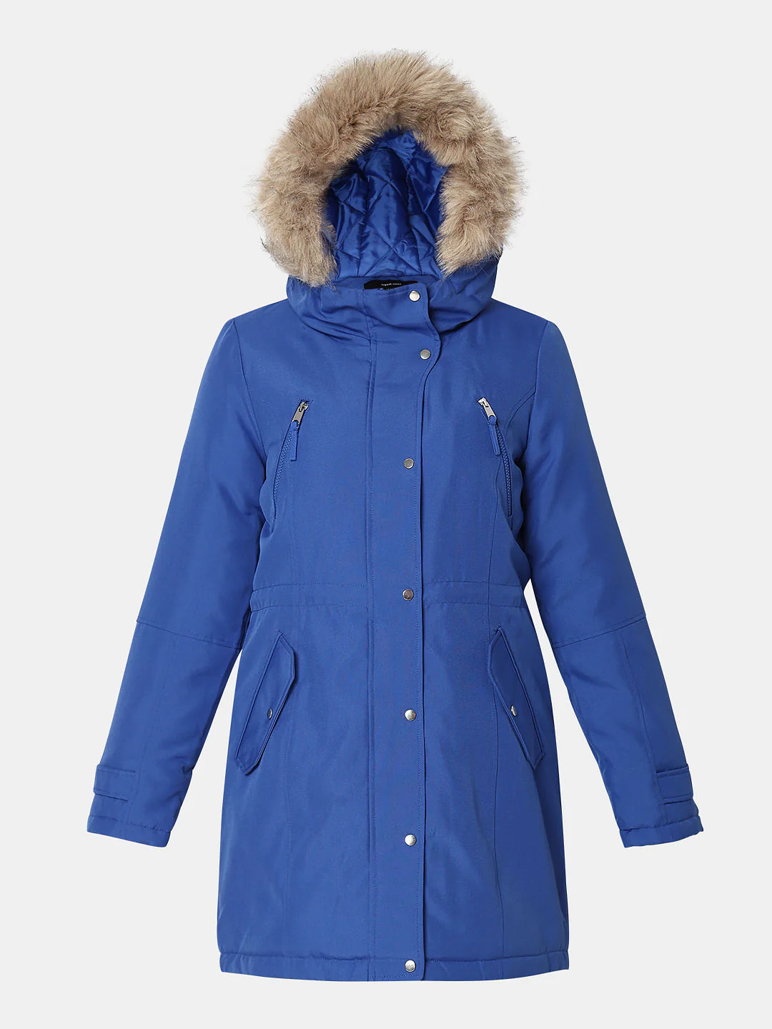 Blue Fur Hooded Parka Jacket - Image 7