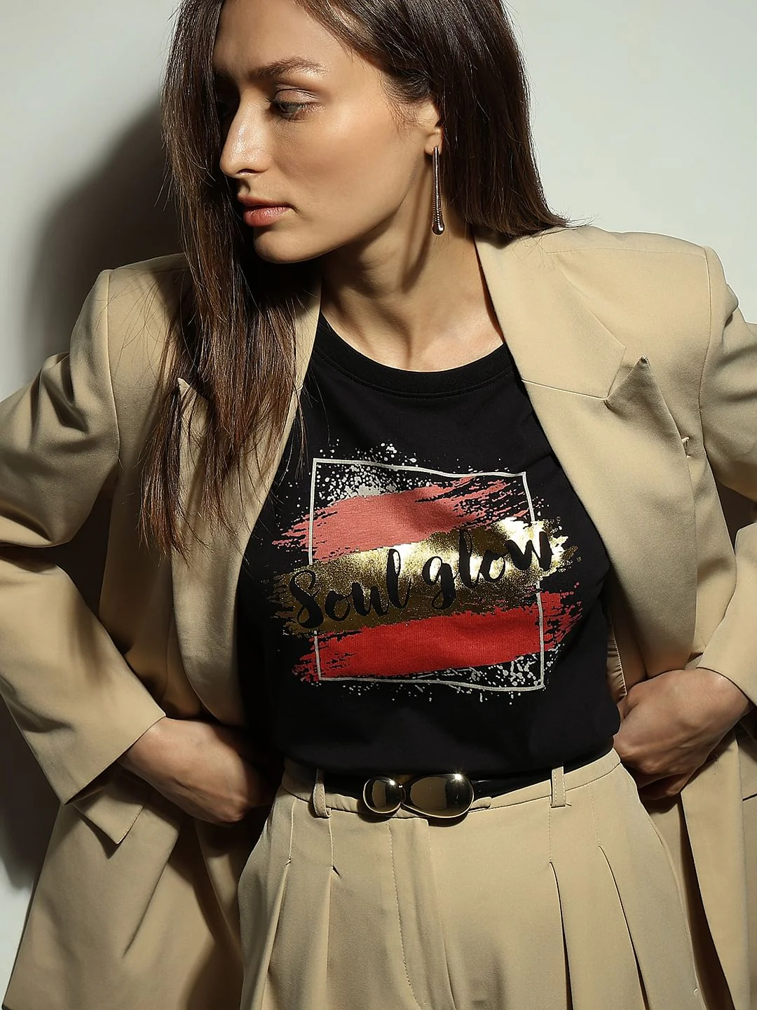 Black Graphic Print T-Shirt