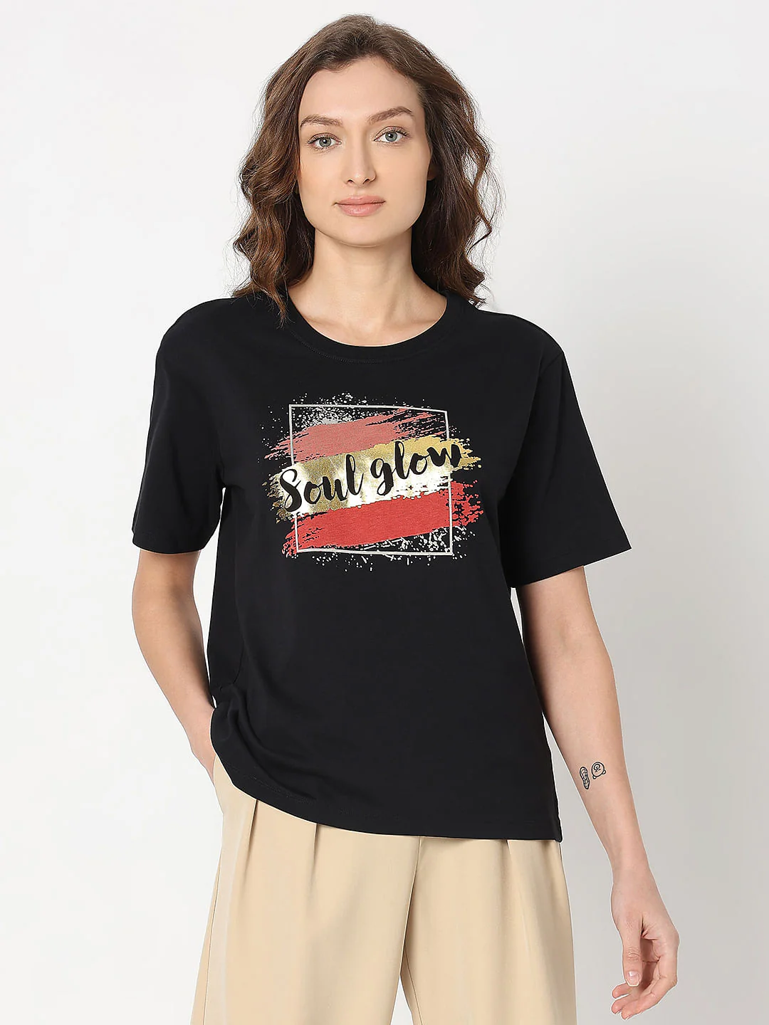 Black Graphic Print T-Shirt - Image 2
