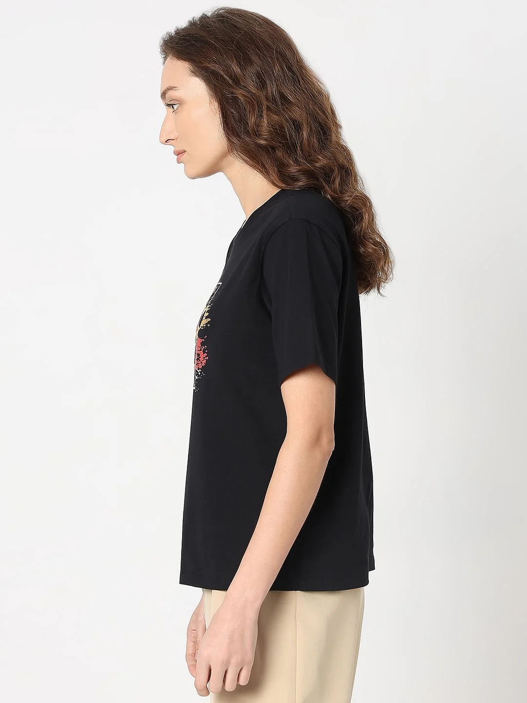 Black Graphic Print T-Shirt - Image 3