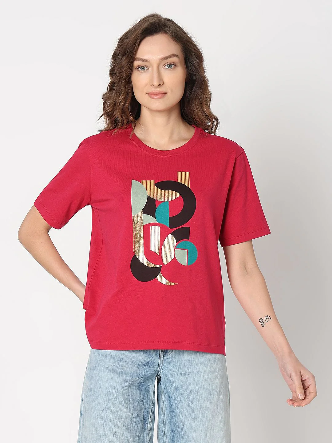 Red Graphic Print T-Shirt - Image 2