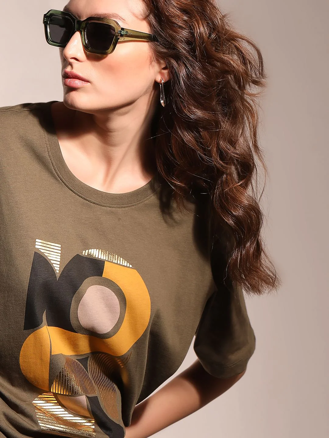 Olive Graphic Print T-Shirt