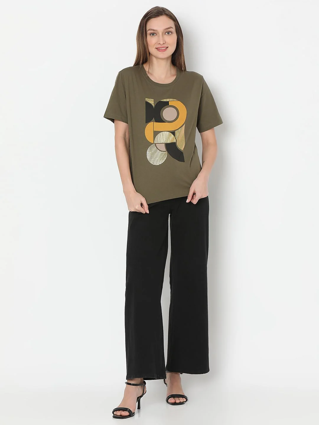 Olive Graphic Print T-Shirt - Image 5
