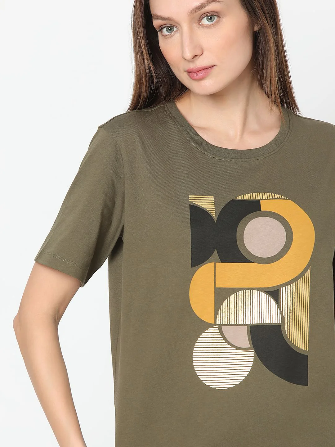 Olive Graphic Print T-Shirt - Image 6