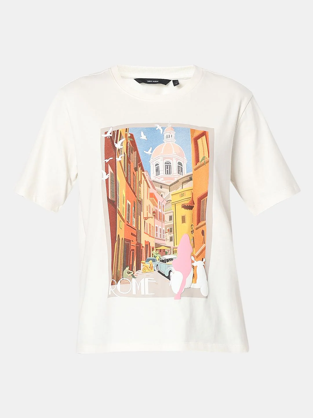 White Graphic Print T-Shirt - Image 7